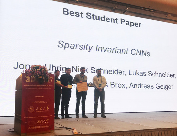 Best student paper award at 3DV 2017