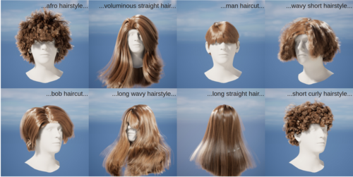 Text-Conditioned Generative Model of 3D Strand-based Human Hairstyles